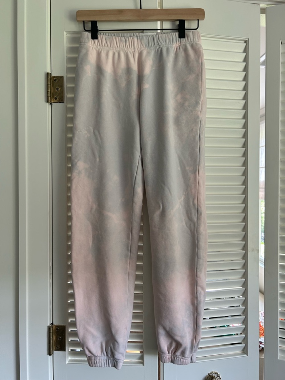 MATE the Label Tie Dye Organic Terry Classic Jogger Sweatpants Size XS Pink Gray
